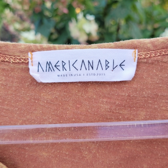 American Able V Neck Mineral Washed Rust color cap sleeve t-shirt size S… - Picture 3 of 8